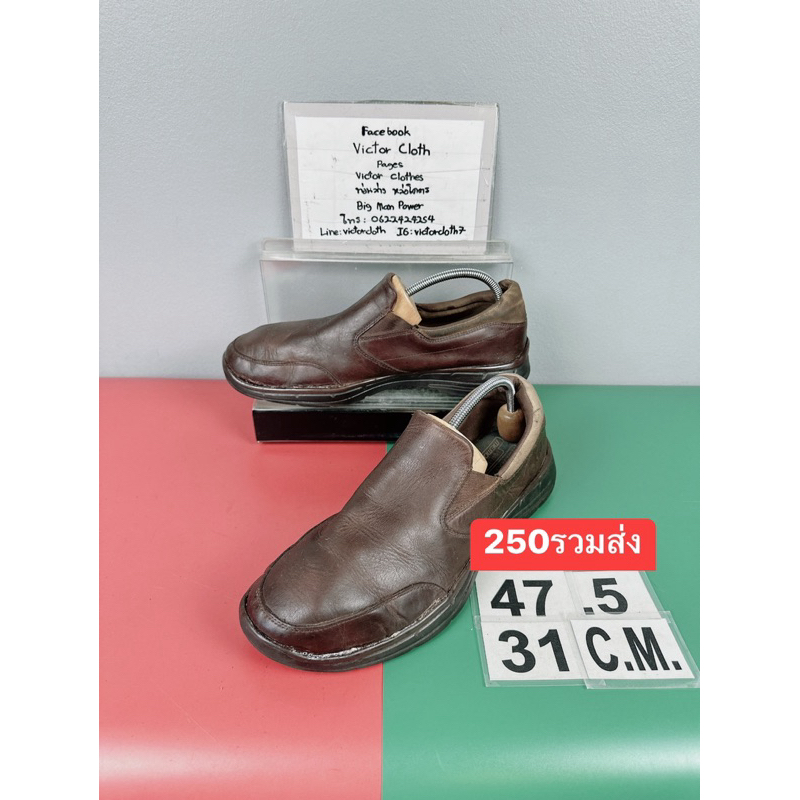 รองเท้าหนังแท้ Skechers Sz.13us47eu31cm(เท้ากว้างอูมใส่ได้) สีน้ำตาล น้ำหนักเบา มีเติมกาวพื้นแน่นๆ นอกนั้นสภาพดี