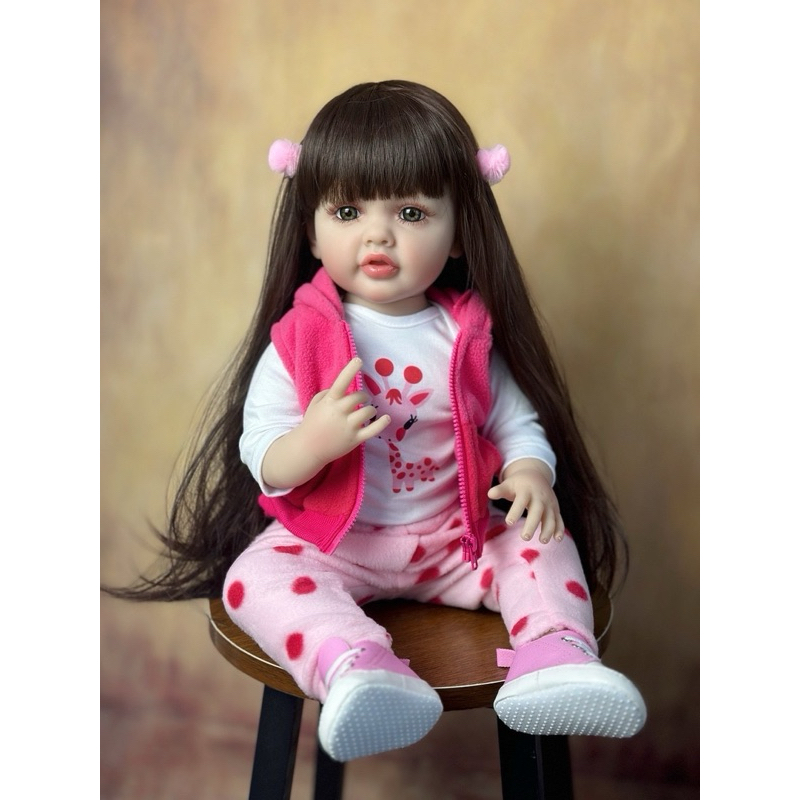 28.shopตุ๊กตาเด็กผู้หญิงซิลิโคนนิ่ม 55cm ตุ๊กตาเสมือนเด็ก รีบอร์นเบบี้