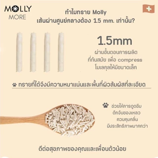 Molly Pure/Blend ทรายแมวออร์แกนิค ทรายแมวเต้าหู้ ผลิตจากธรรมชาติ100% คุมกลิ่น จับตัวเป็นก้อนไว ทรายแมว เบนโทไนท์