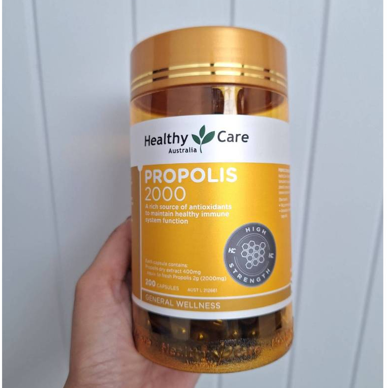 Healthy Care Propolis 2000 น้ำลายผึ้ง 200 เม็ด สินค้านำเข้าออสเตรเลีย