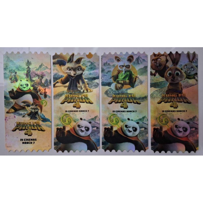 ตั๋ววิบวับ ตั๋วสะสม Kung Fu Panda 4 กังฟูแพนด้า 4 Collectible Ticket Panda 4  ลิขสิทธิ์แท้จาก SF Cin