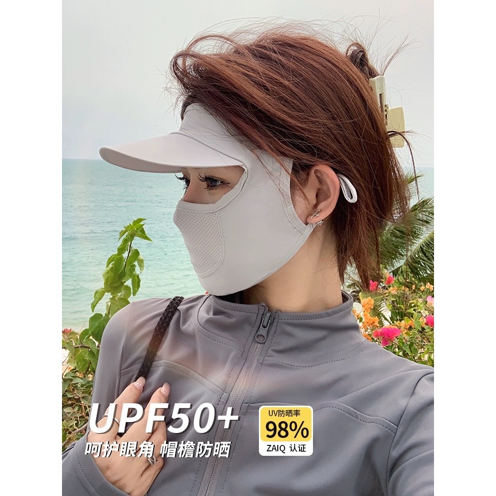 หน้ากากผ้าเรยอน กันแดด 36 ระบายอากาศเต็มใบหน้า พกพาสะดวก