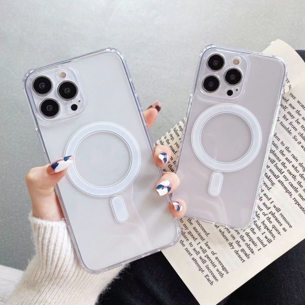 Case แม่เหล็ก เคสใส ทุกรุ่น เคส ชาร์จไร้สาย สำหรับ iPhone 15 14 13 12 11 16 Pro Plus Max 7Plus XR X XS MAX SE 16Promax