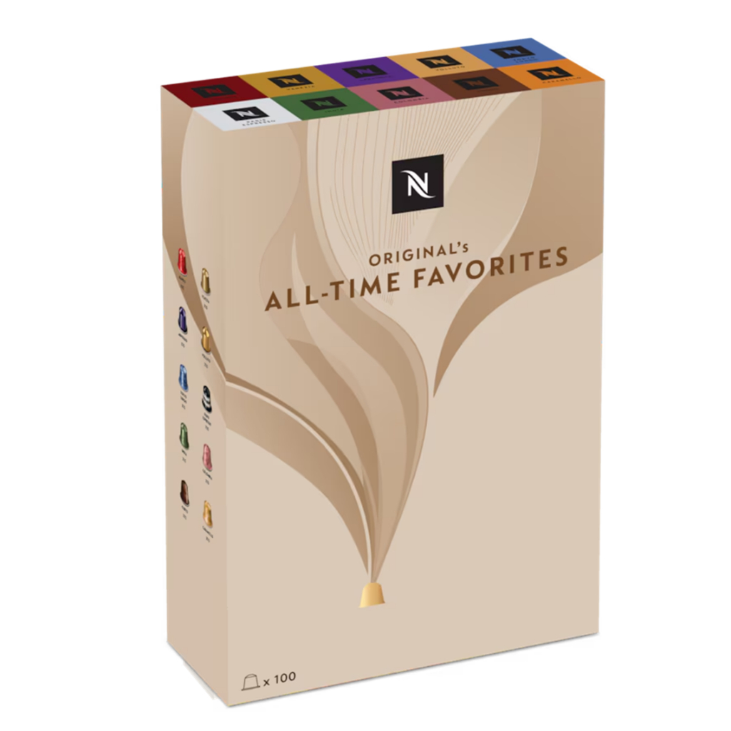 Nespresso Original All Time Favorites Pack เนสเพรสโซ ออริจินอล ออลไทม์ กาแฟคั่วบดแคปซูล 100 Capsules