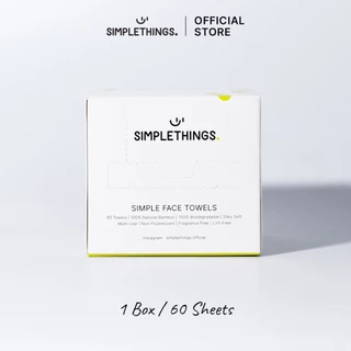 Simplethings Simple Face Towel ผ้าเช็ดหน้าใยไผ่ 1Box นุ่มพิเศษ ไม่เป็นขุย เส้นใยไผ่100% เช็ดเมคอัพแทนสำลี ซับหน้า