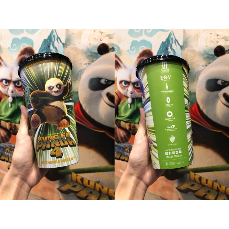 แก้วน้ำเมเจอร์ ลาย Kung Fu Panda 4 (ของใหม่ไม่ผ่านการใช้งาน) แก้วน้ำโรงหนังเมเจอร์ จาก Major Cineple