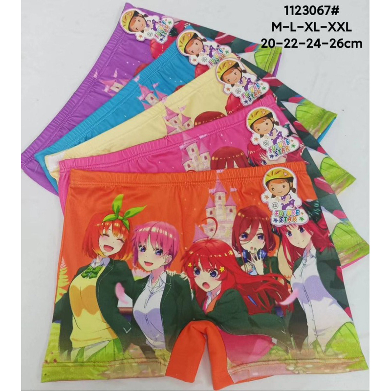 กางเกงในเด็กผู้หญิงยกแพ็ค 10 ตัวคละสี หนึ่งแพ็คมี 1 ลาย เนื้อผ้านิ่มสีสวย มี 4 ไซส์ M  L  XL XXL