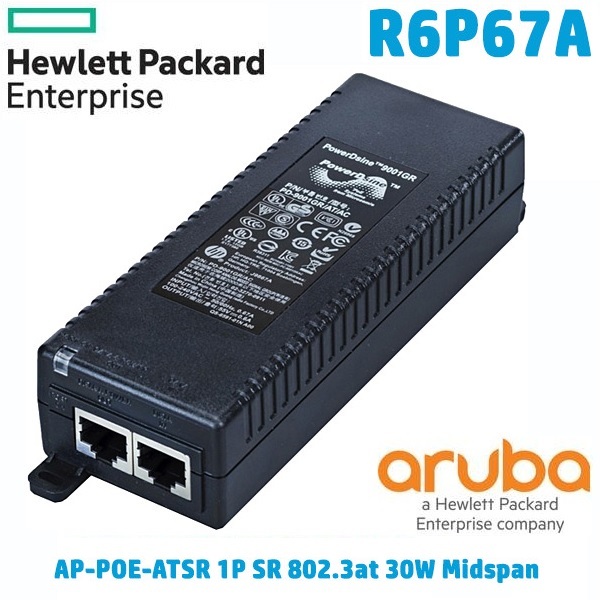 Aruba R6P67A AP-POE-ATSR 1P SR 802.3at 30W Midspan