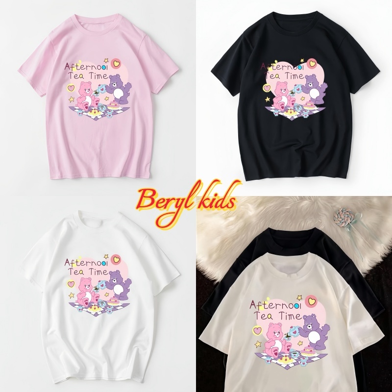 Beryl kids🌸เสื้อยืดแขนสั้นเด็ก🎀คอกลมแฟชั่น ลายการ์ตูนน่ารัก ใส่ได้ทั้งเด็กชาย-หญิง ขายดี ฤดูร้อน