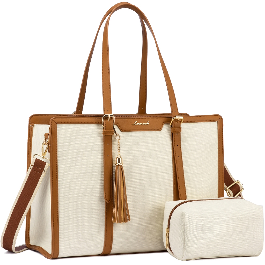 กระเป๋าโท้ท (Tote Bag) ใส่ Laptop 15.6” กันน้ำ + กระเป๋าคลัทช์ จุของได้เยอะ