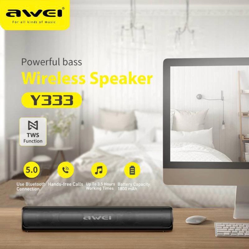 Awei Y333 ลำโพงบลูทูธ ลำโพงทีวี Wireless Speaker