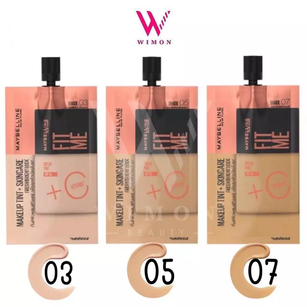 (แบบซอง)Maybelline FitMe Fresh Tint 5ml. เมย์เบลลีน ฟิตมี เฟรช ทิ้นท์ เมคอัพผสมสกินแคร์