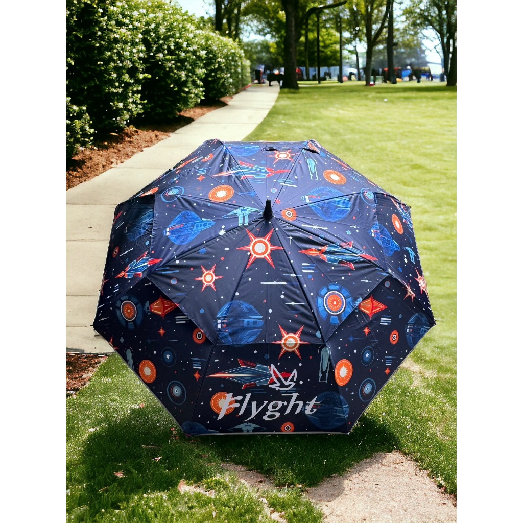 ร่มกอล์ฟกันยูวี แถบสะท้อนแสง Flyght Golf Umbrella Double Canopy UV Protection Reflection Strip