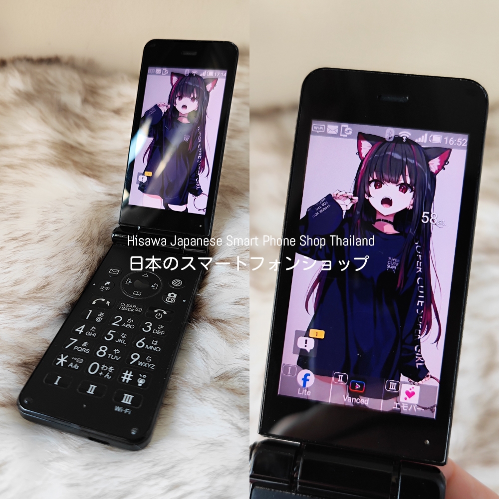 SHARP AQUOS K-TAI 2 (601SH) สีดำ มือถือฝาพับญี่ปุ่น โทรในไทยได้ หายาก - SoftBank #4524