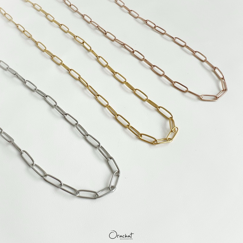 Lena chain 14k necklace. (สร้อยคอโซ่สแตนเลส สวยทน ใส่ลุยได้ ไม่ลอกไม่ดำ)