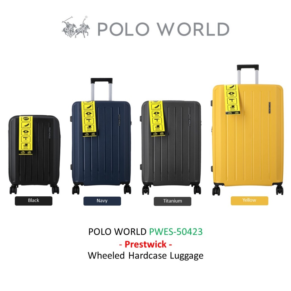 POLO WORLD กระเป๋าเดินทาง PWES-50423 Prestwick Wheeled Hardcase Luggage กระเป๋าเดินทางล้อลาก โปโลเวิล์ด มีรับประกัน 1 ปี