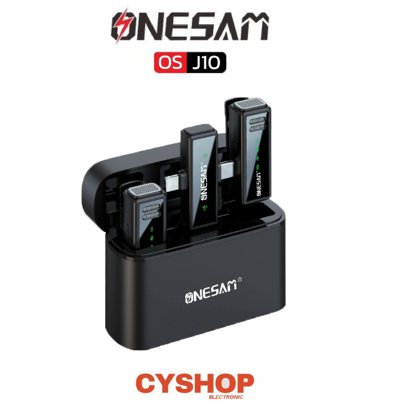 Wireless Microphone ONESAM ไมโครโฟนไร้สายสำหรับมือถือ. Tyep-C/iphone 2in1.รุ่น OS-J10