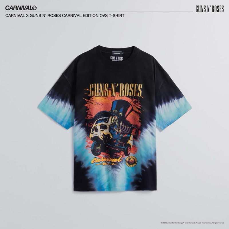 เสื้อ CARNIVAL x Guns N' Roses Collection OVS T-SHIRT M มัดย้อม มือ2