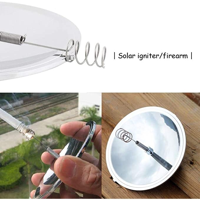 (พร้อมส่งจากกทม.) ที่จุดไฟ จานรวมแสง ใช้สำหรับจุดไฟจากแสงอาทิตย์ ( solar ignition ) ไม่จำเป็นต้องใช้สารไวไฟ