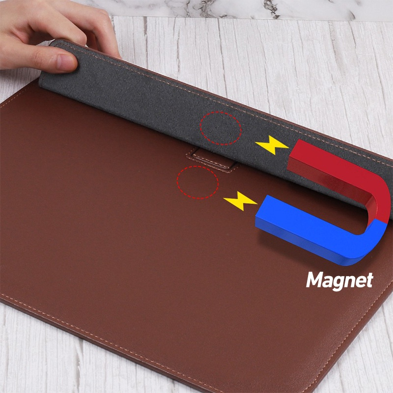 กระเป๋า ipad macbook laptop ตั้งได้ กันกระแทก Sleeve with stand กระเป๋าถือพียู ซองใส่แมคบุ๊ค สามารถใช้เป็น ที่รองเมา