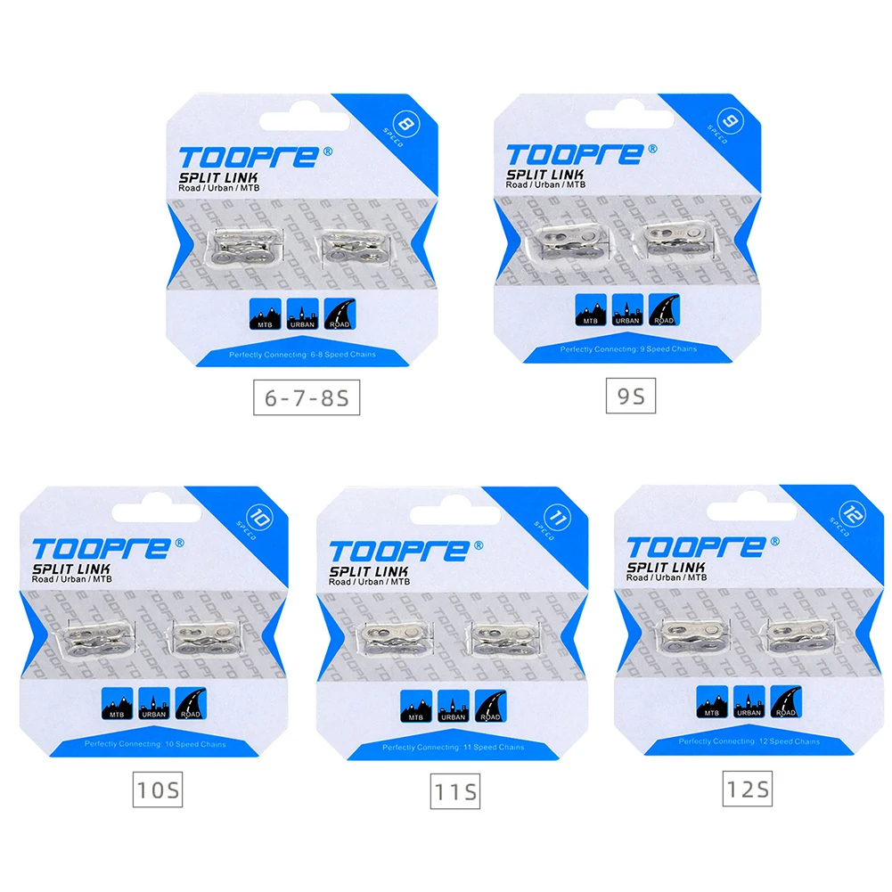 TOOPRE 2 คู่ ข้อต่อโซ่จักรยาน 6/7/8/9/10/11/12S Quick Link Joint Magic Buckle อุปกรณ์เสริม MTB/Road อะไหล่จักรยาน