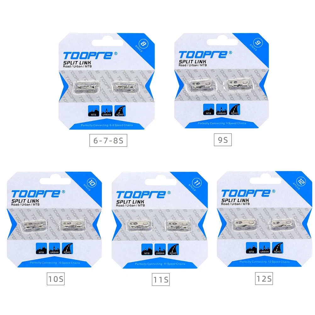 TOOPRE 2 คู่ ข้อต่อโซ่จักรยาน 6/7/8/9/10/11/12S Quick Link Joint Magic Buckle อุปกรณ์เสริม MTB/Road อะไหล่จักรยาน