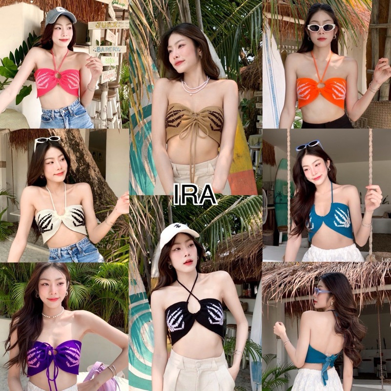 BY IRA 👉พร้อมส่ง👈ท็อปไหมพรมทอลายกระดูกรูปมือทั้งตัว น่ารักมากกกก เซ็กซี่สุดๆ สายฝอควรมีจ้า