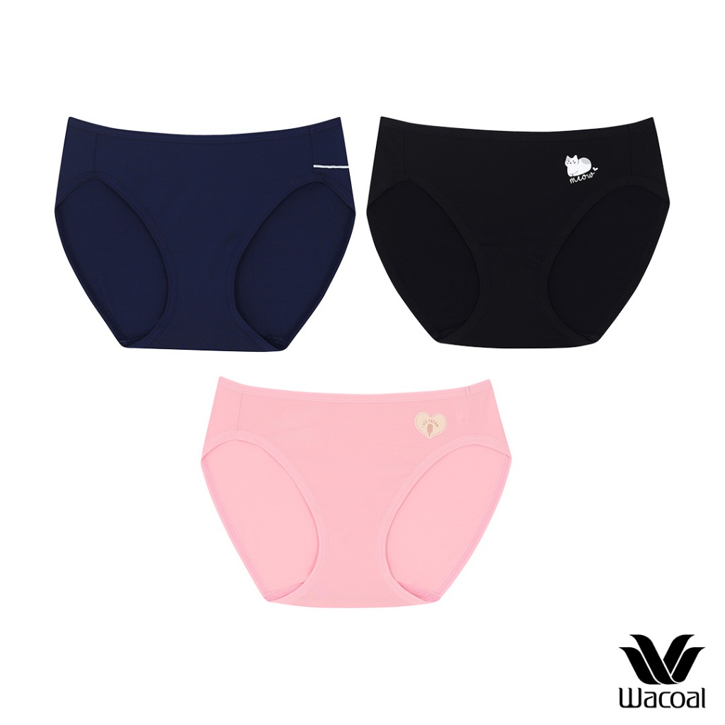 Wacoal Bikini Panty set 3 ชิ้น กางเกงในรูปแบบบิกินี รุ่น WU2C04 คละสี
