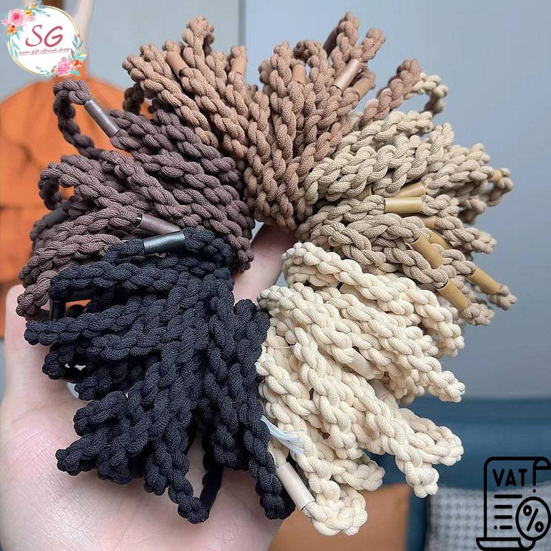 (M611-612) ร้านไทยSiamGift ยางรัดผมยางยืด เครื่องประดับแฟชั่น สุ่มสี สำหรับผู้หญิง