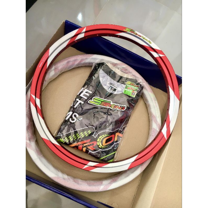 ขอบล้อ Sstrong ขนาด 1.40×17 ลายสายฟ้าและทูโทน