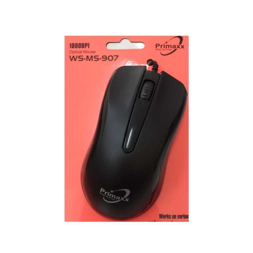 Mouse Optical Primaxx รุ่น WS-MS-907 USB port เมาส์แบบมีสายความละเอียดสูงสุด 1000dpi