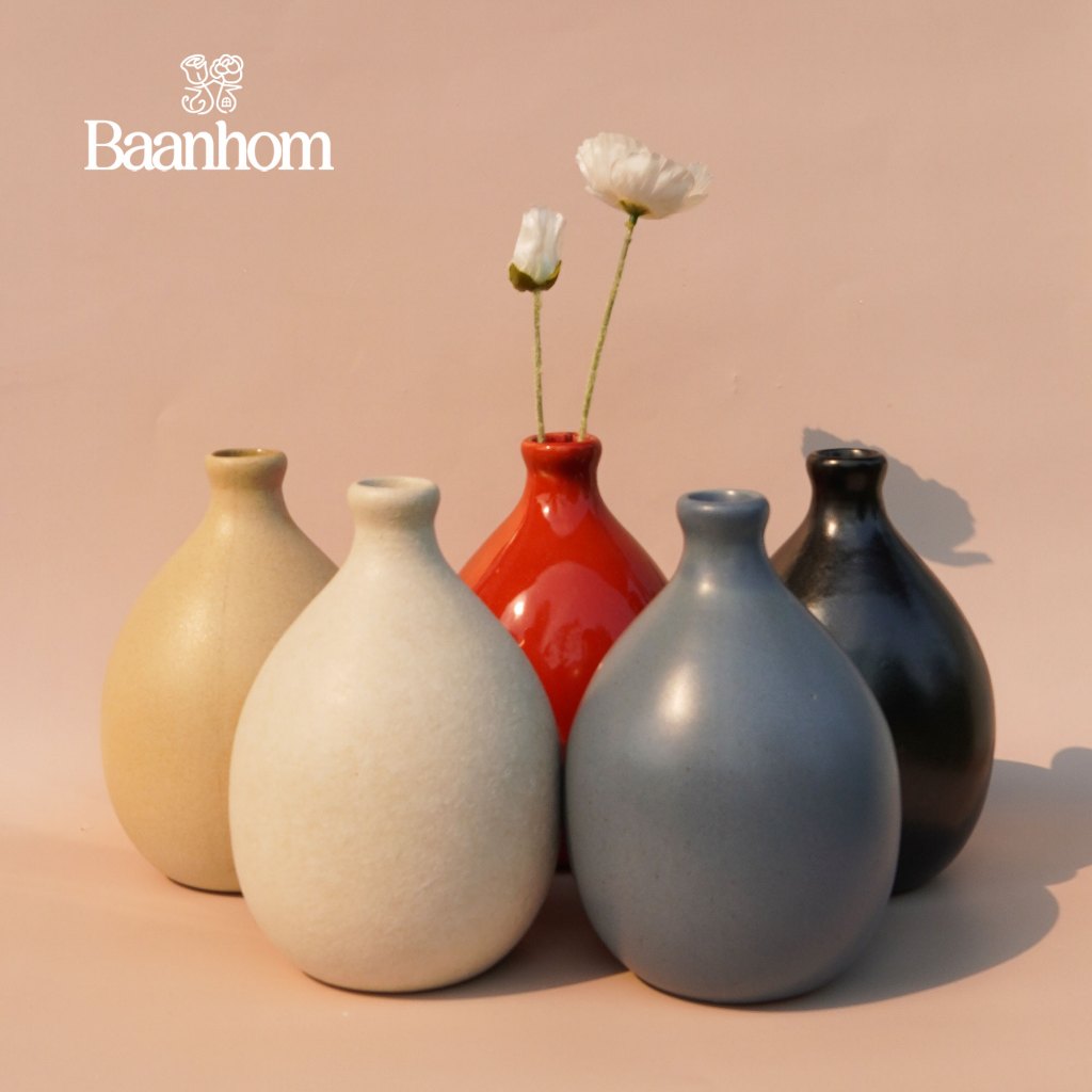 แจกันเซรามิค Baanhomceramic มินิมอล ตกแต่งบ้าน สไตล์โมเดิร์น มี 5 สี