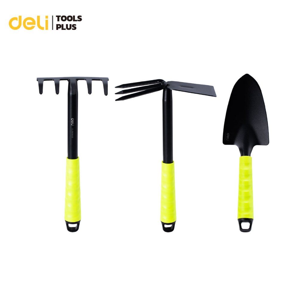 Deli อุปกรณ์ทำสวนครบเซ็ท 3in1 เครื่องมือทําสวน จำนวน 3ชิ้น ตกแต่งสวน จัดสวนหลังบ้าน Gardening Sets