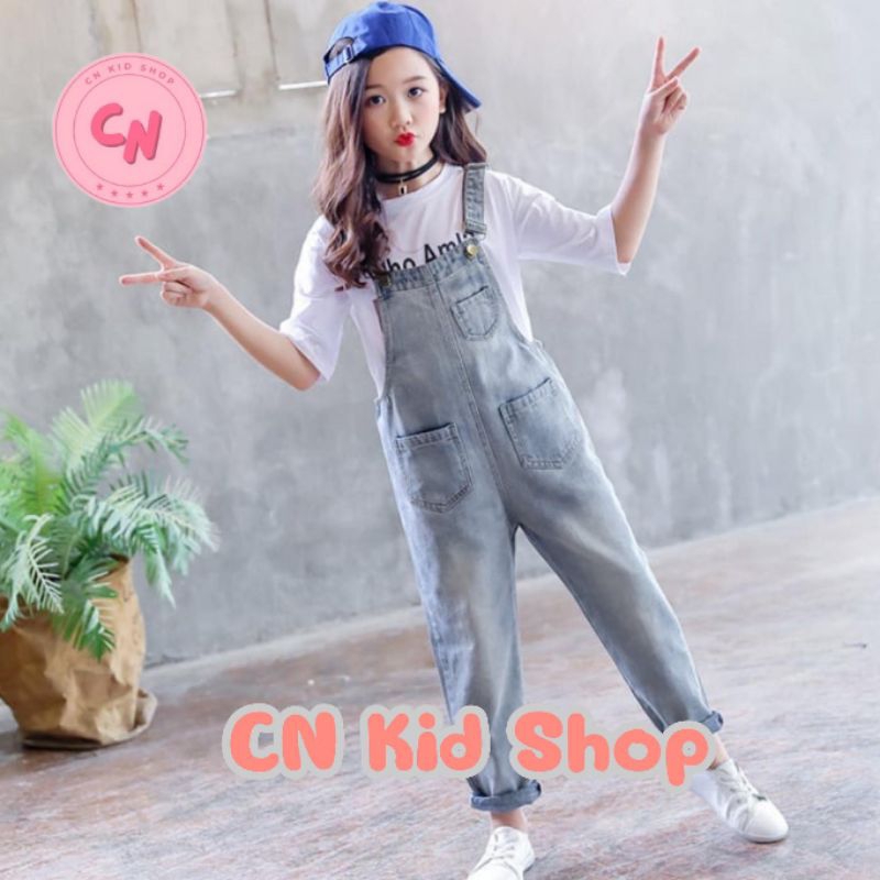 (พร้อมส่ง) เอี๊ยมยีนส์ใหม่ล่าสุด เด็กเล็กเด็กโตใส่ได้ อินเทรนสุดๆ