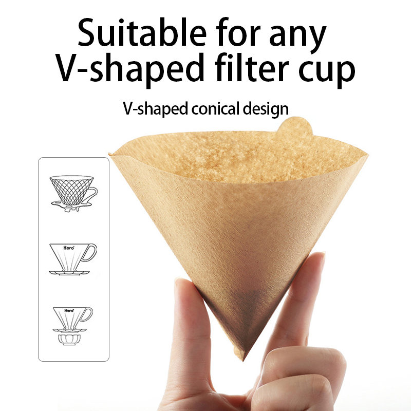 🔥  เกรดอาหาร (100 แผ่น) 🔥 กระดาษดริป  ทรง V ก้นแหลม กระดาษกรองกาแฟ กรองไม่มีสารตกค้างและกลิ่น - รูปที่ 3
