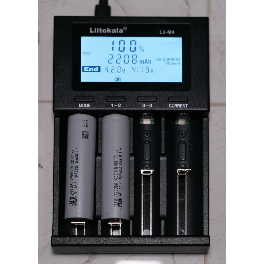 ถ่านชาร์จ 18650  Li-ion 3.7V 2000mAh TP หัวแบน 4 ก้อน  ถ่านโซล่าเซล ถ่านปัตตาเลี่ยน แบตสว่านไฟฟ้า