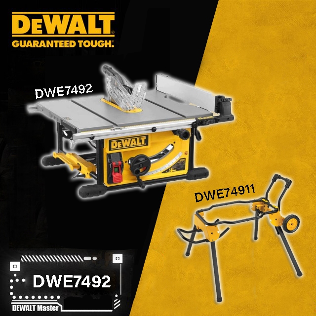 DEWALT DWE7492 โต๊ะเลื่อยวงเดือน10"  2000W ประกัน3ปี โต๊ะแท่นเลื่อย ขารหัส DWE74911
