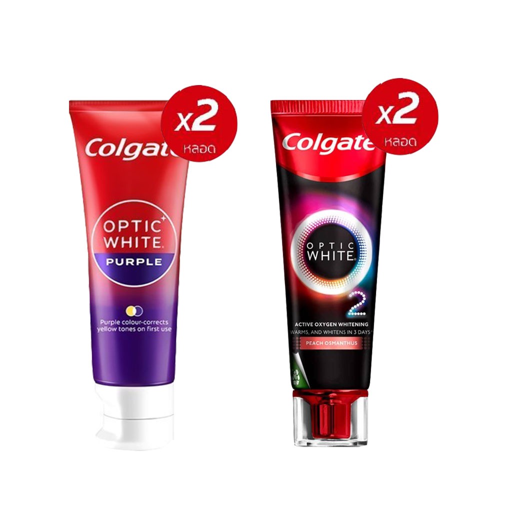 คอลเกต ยาสีฟัน อ๊อพติค ไวท์ โอทู 85 กรัม (อะโรมาติค / พีช ออสแมนตัส) Colgate Optic White O2 85g.