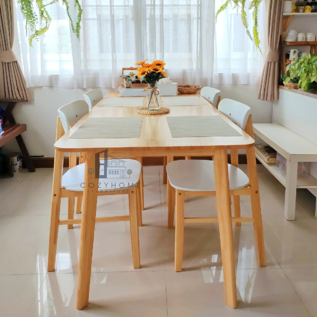 Cozy Home ชุดโต๊ะกินข้าว ชุดโต๊ะ 4 ท่าน โต๊ะรับประทานอาหาร 4 ท่าน โต๊ะรับประทานอาหารมินิมอล ยาว 120-140 ซม