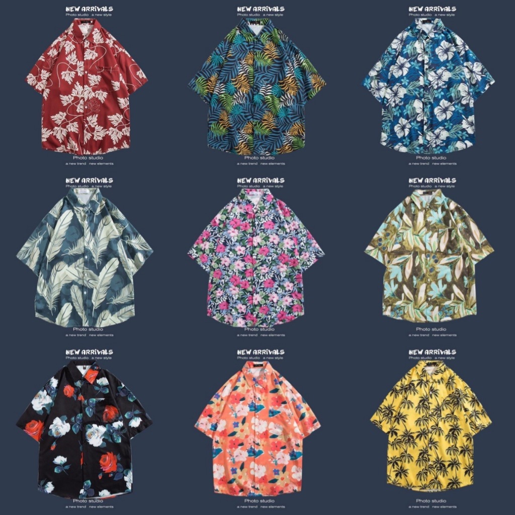 [เสื้อสงกรานต์ 2026] เสื้อเชิ้ตฮาวาย เสื้อเชิ้ตเกาหลี ลายใบไม้ ลายดอก ลายผ้าพิมพ์ ผ้านิ่มไม่บาง ใส่สบาย S2