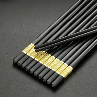 ตะเกียบ ตะเกียบเมลามีน ทนความร้อน สีดำทอง 2 คู่ 10 คู่