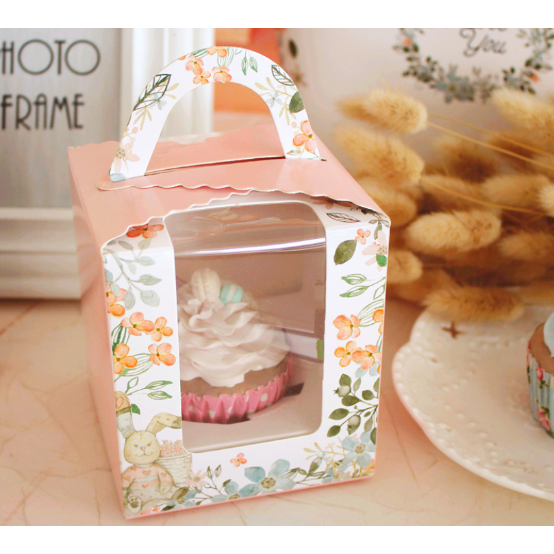 GIFT  กล่องใส่เคัก คัพเค้ก หน้าใส 1 หลุม วันเกิด โอกาสต่างๆ จัดเบรค (สินค้าพร้อมส่ง)