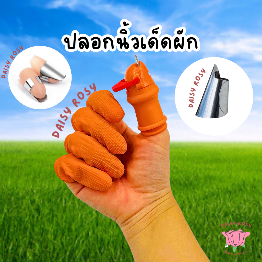 (🔥ค่าส่งถูก) ปลอกนิ้วตัดผัก เด็ดผัก ตัดขั้วผลไม้ แสตนเลส แกะเปลือกผลไม้ ถนอมเล็บ ถนอมนิ้ว ปลอกนิ้ว ถุงมือ ใบมีด