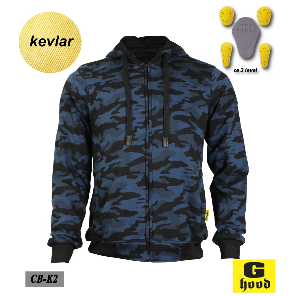 เสื้อฮู้ดการ์ด เครฟล่า Kevlar Aramid Fiber พรางกรม