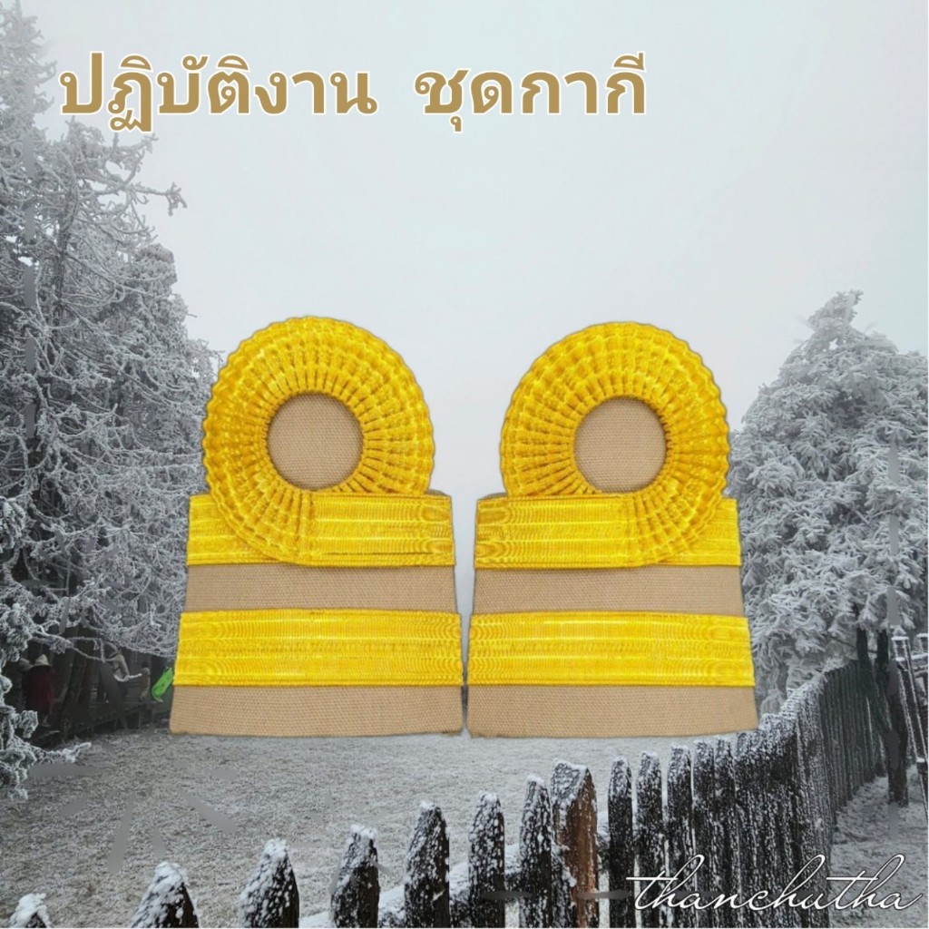 อินทรธนู ขีดปฏิบัติงาน ชั้นโท ระดับ 3-4 ดิ้นอินเดีย