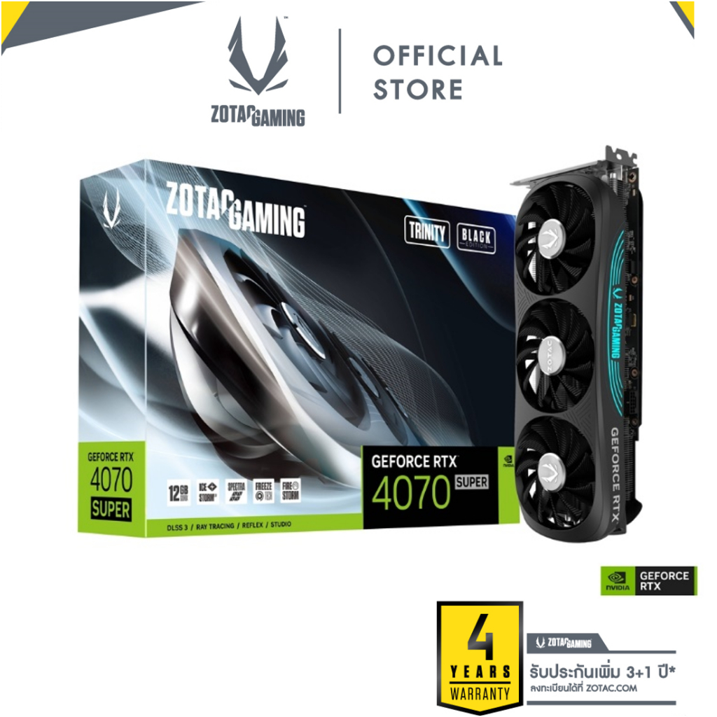 ZOTAC GAMING GEFORCE RTX 4070 SUPER TRINITY BLACK ED 12GB GDDR6X (ZT-D40720D-10P)