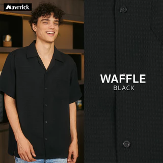 MAVRRICK-มาริค ยอดขาย No.1 สุดยอดเสื้อเชิ้ต-ฮาวาย ยับยาก โอเวอร์ไซร์ ยับยาก ไม่ต้องรีด แขนสั้น(WAFFLE)