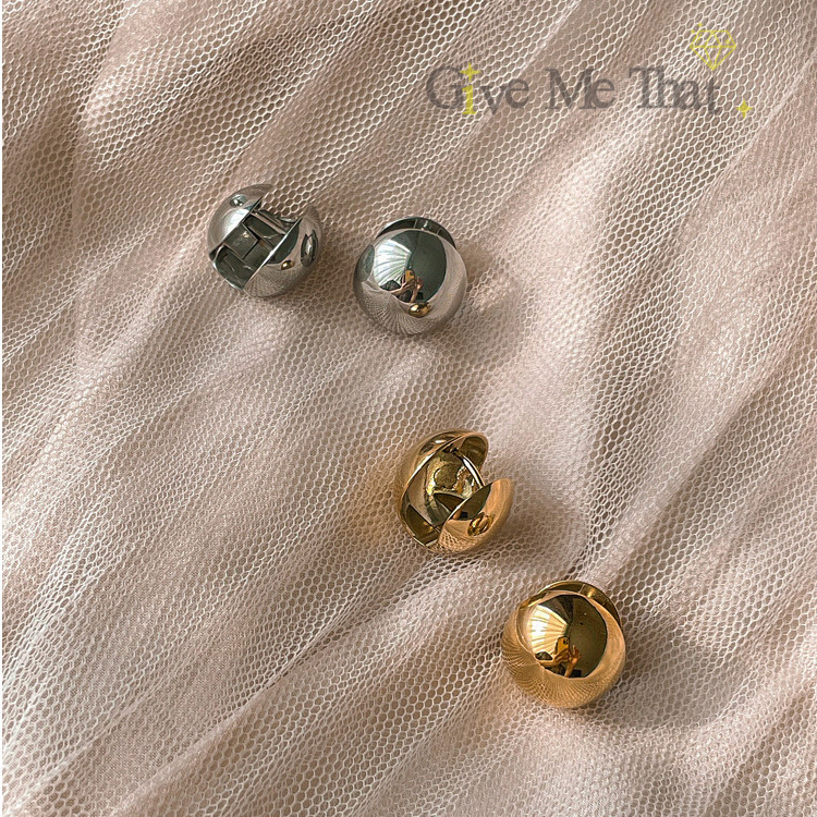 ต่างหูสแตนเลสแท้ สไตล์มินิมอล Minimal ตุ้มหู แบบติดหู ทรงกลม รุ่น Circle Clip Givemethat
