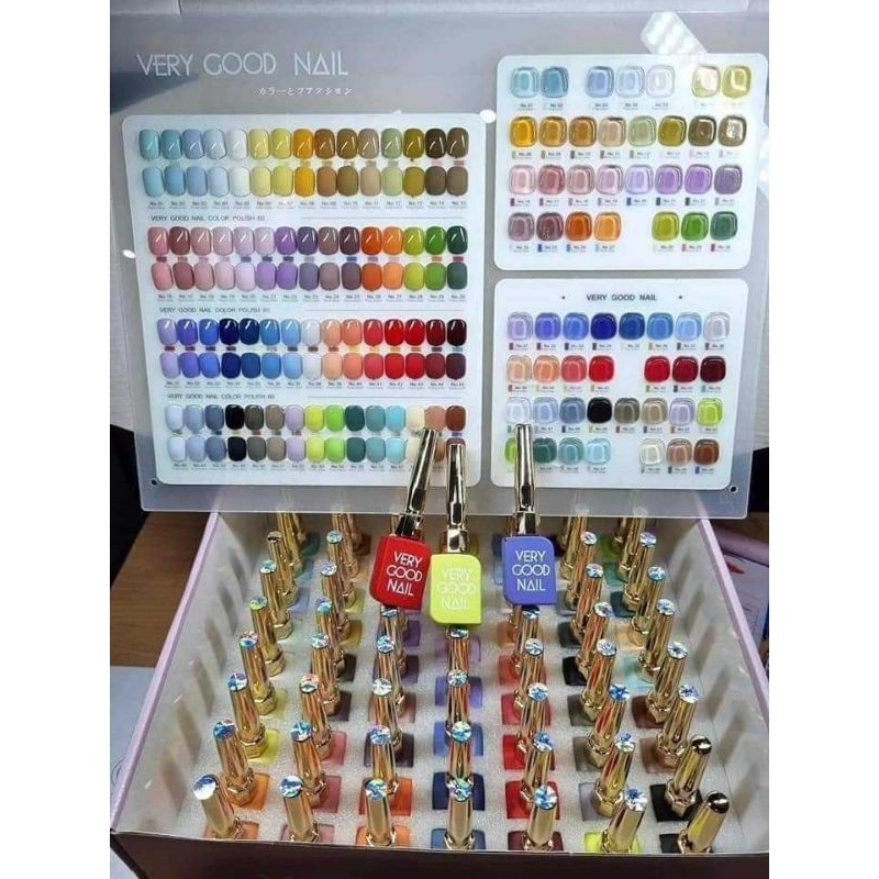 พร้อมส่ง สีเจล very good nail ฝาทอง (ขนาด 15ml ) แถม ท็อบ เบส และชาตร์สี สถาพดี ดล่องสวย