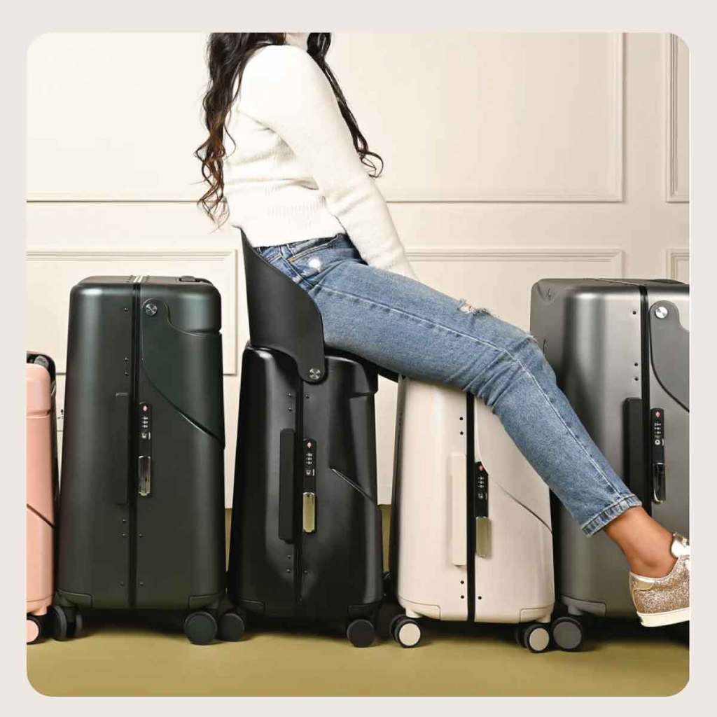 ⚡กระเป๋าเดินทาง 18 นิ้ว Miamily Multi Carry Luggage รับน้ำหนักได้ 100 โล เด็กวัย 2ขวบ - ผู้ใหญ่นั่งได้
